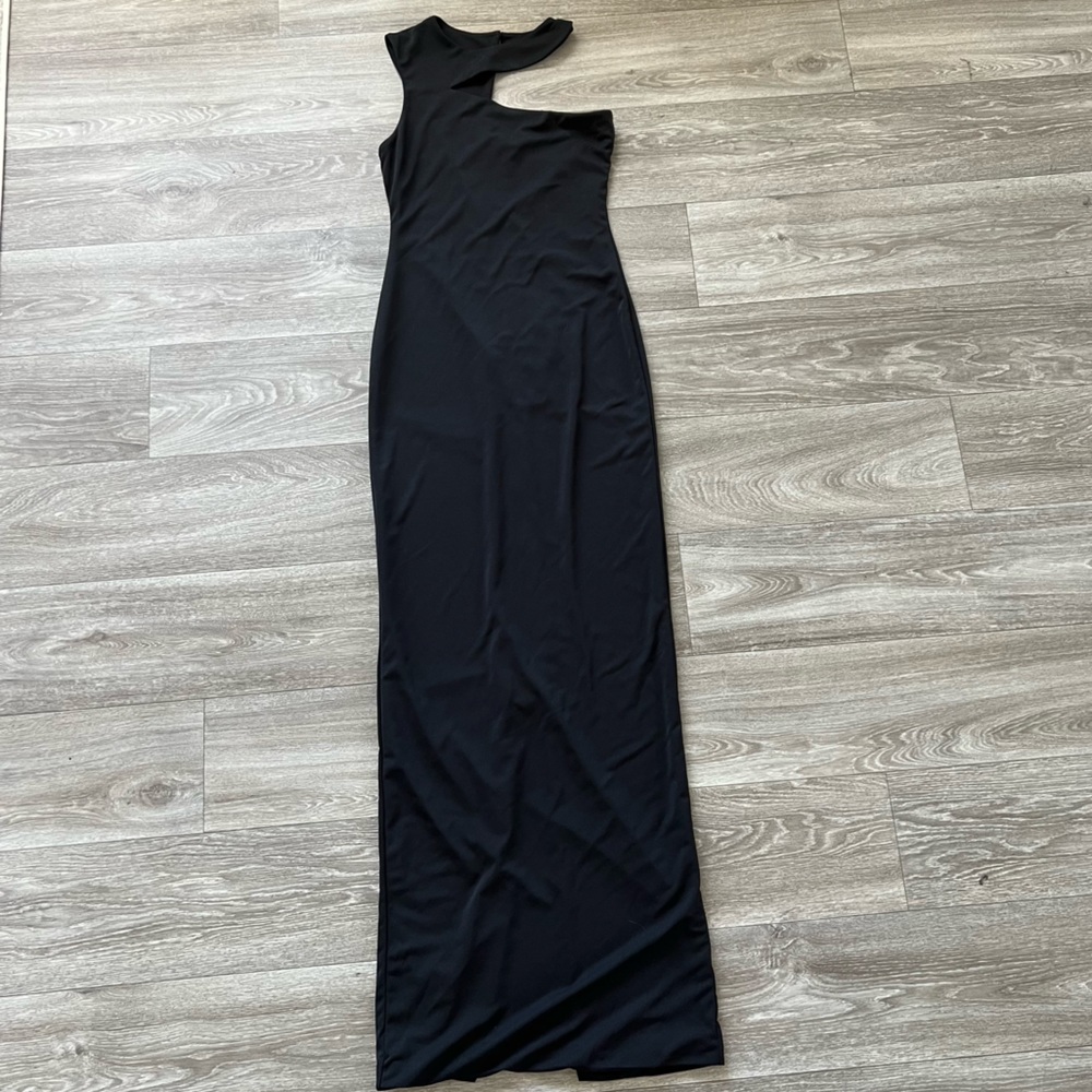 Cut Out Black Formal Long Dress
